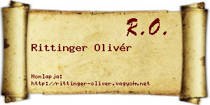 Rittinger Olivér névjegykártya
